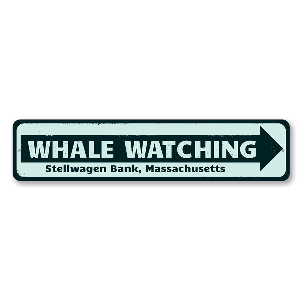 Whale Watching Location Metal Sign
