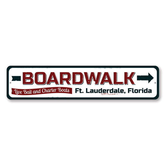 Boardwalk Arrow Metal Sign