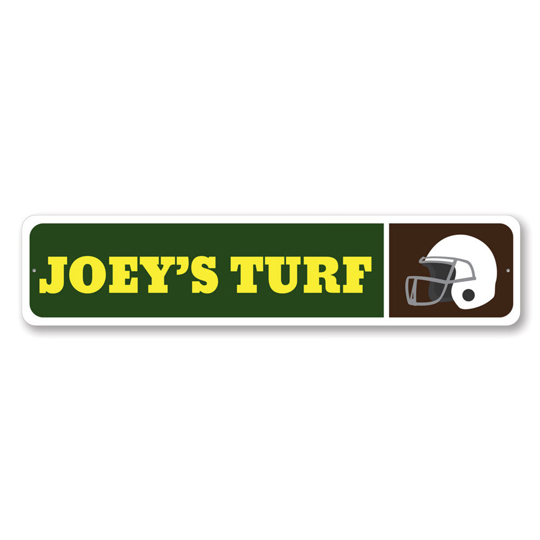 Football Helmet Metal Sign