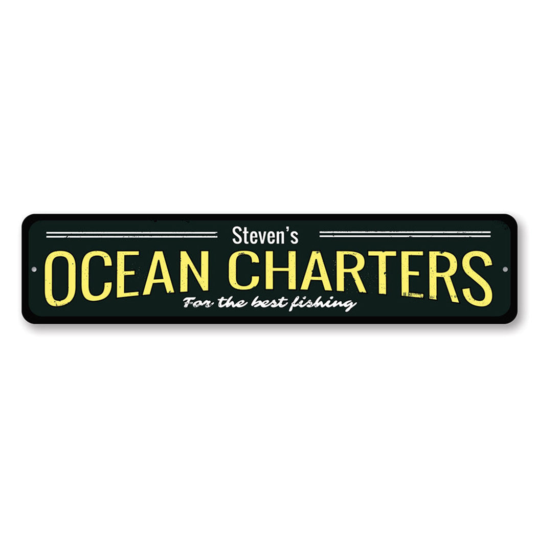 Ocean Charters Metal Sign