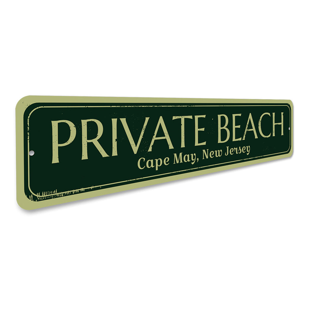 Private Beach Location Sign