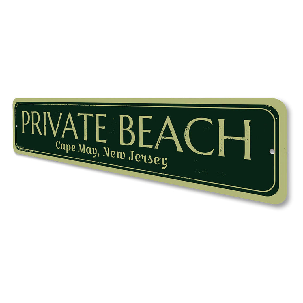 Private Beach Location Sign