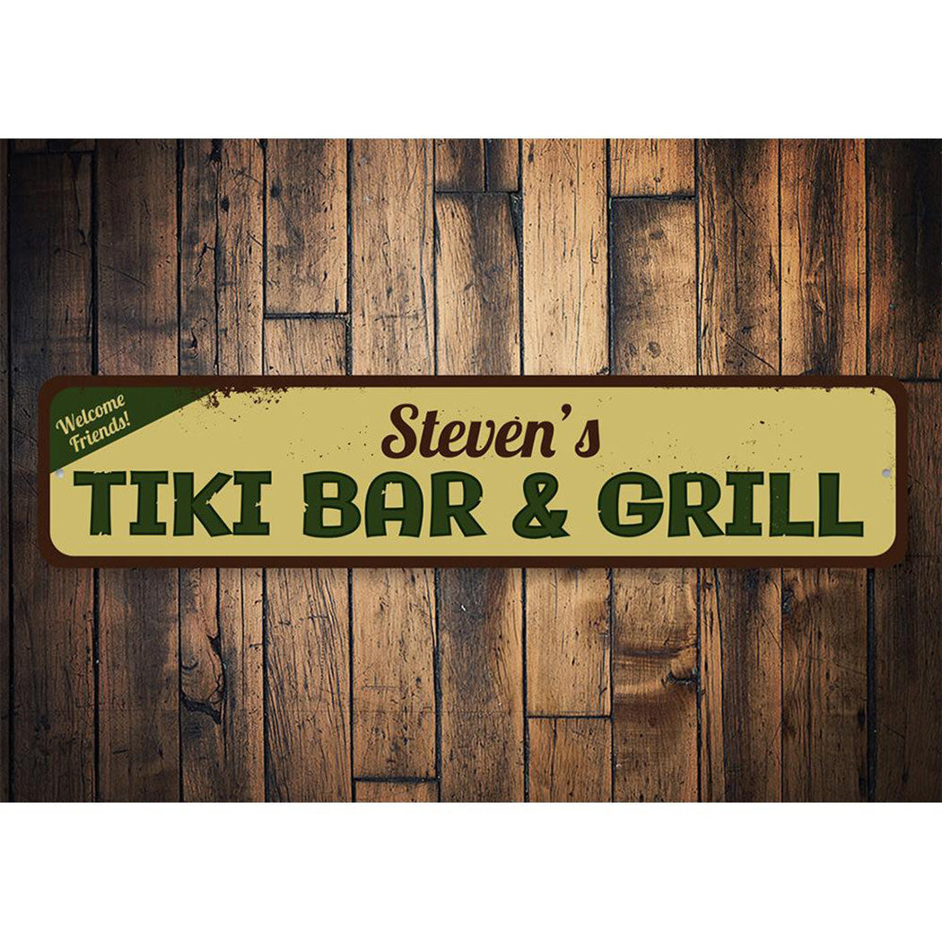 Tiki Bar & Grill Sign