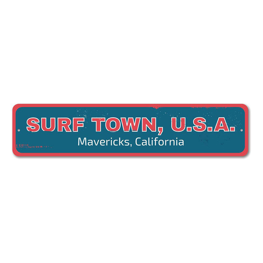 Surf Town USA Metal Sign