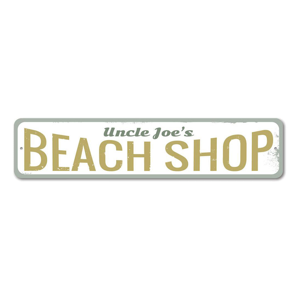 Beach Shop Metal Sign