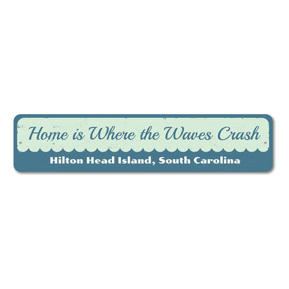 Beach Waves Metal Sign