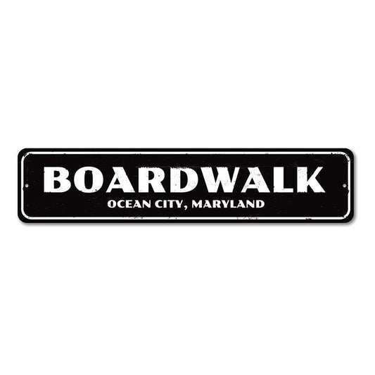 City Name Boardwalk Metal Sign