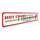 Hot Crabs & Cold Beer Sign