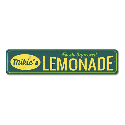 Fresh Squeezed Lemonade Metal Sign