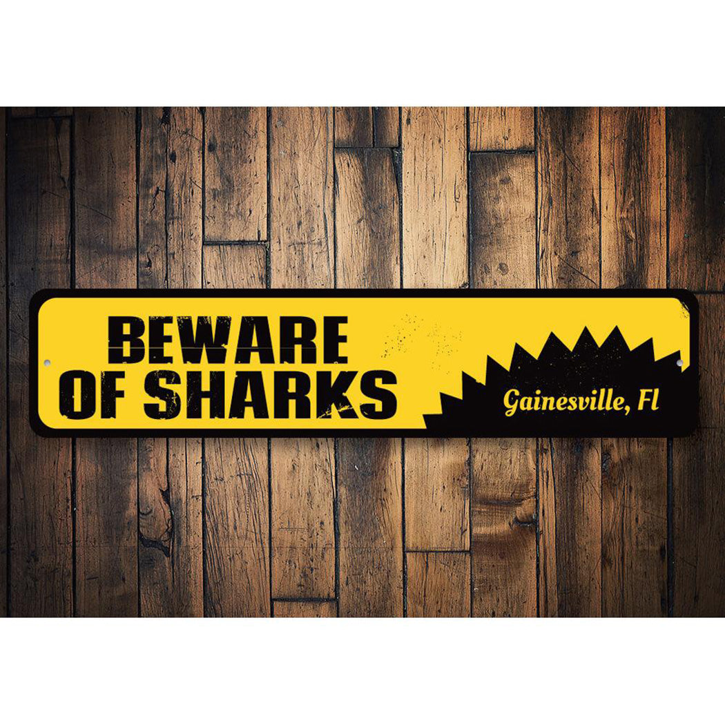 Beware of Sharks Sign