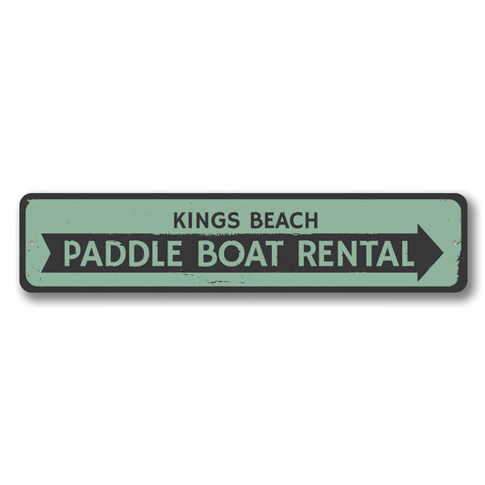 Paddle Boat Rental Metal Sign