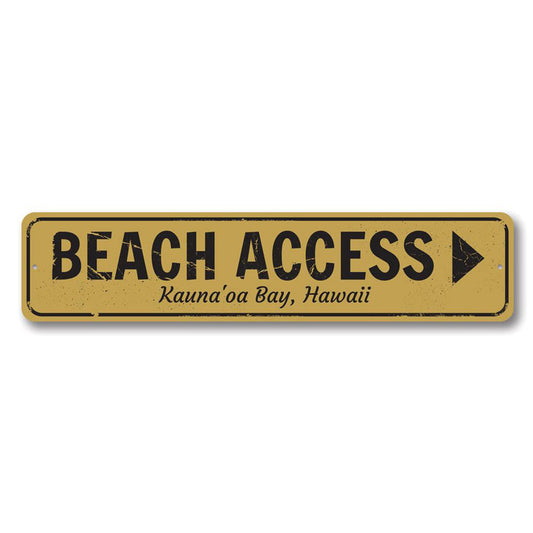 Beach Access Arrow Metal Sign
