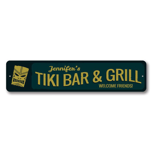 Welcome Tiki Bar and Grill Sign