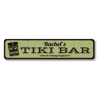 Happy Hour Tiki Bar Metal Sign