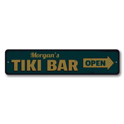 Tiki Bar Open Metal Sign