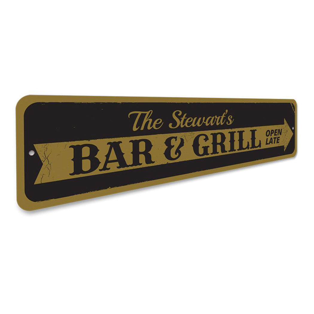 Bar & Grill Arrow Sign
