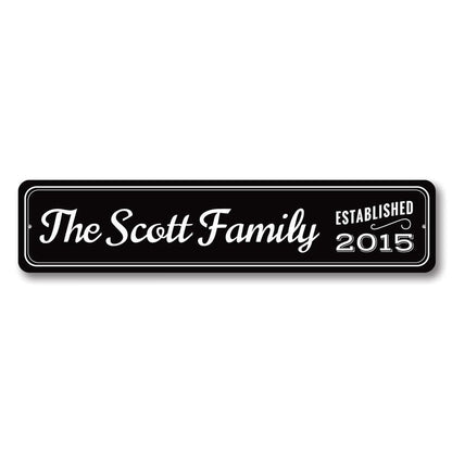 Last Name Family Metal Sign
