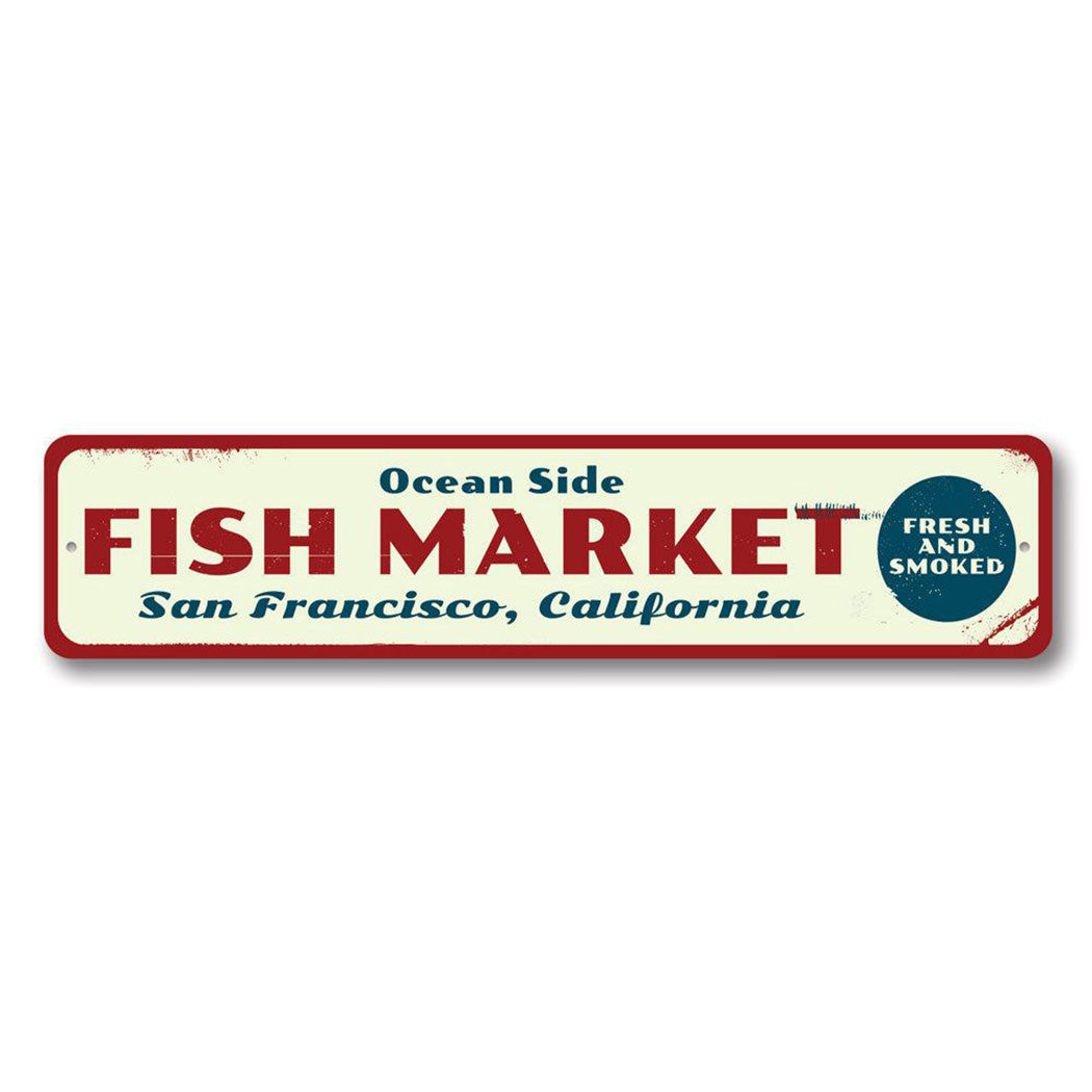 Fish Market Metal Sign