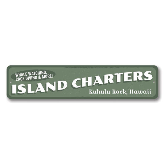 Island Charters Metal Sign