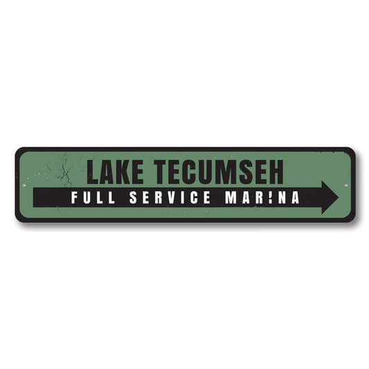 Full Service Marina Metal Sign