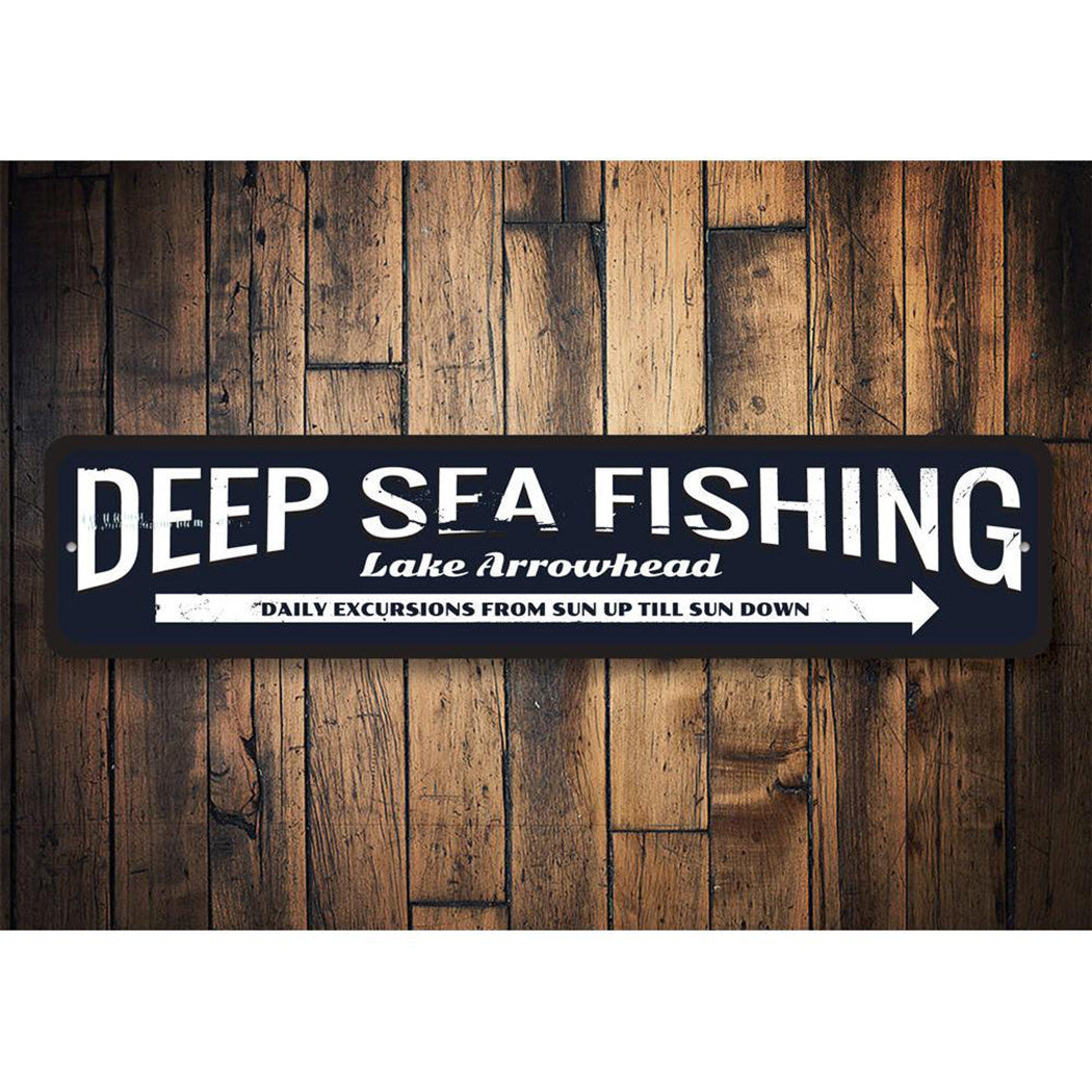 Deep Sea Fishing Arrow Sign