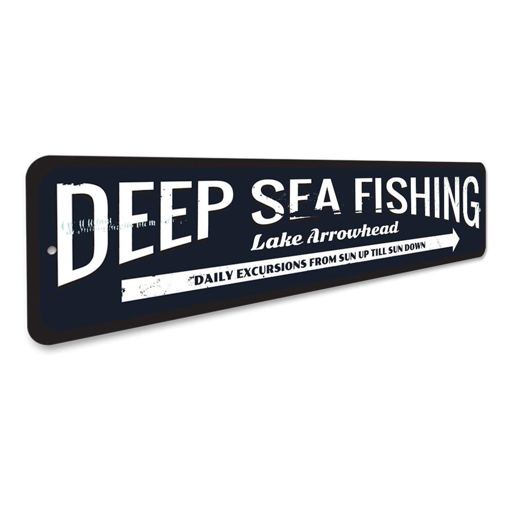 Deep Sea Fishing Arrow Sign