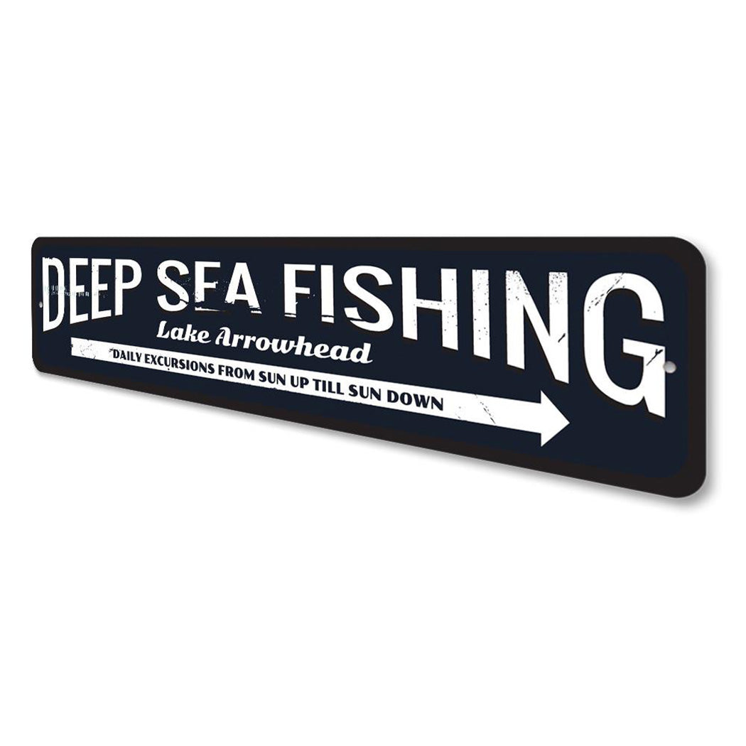 Deep Sea Fishing Arrow Sign