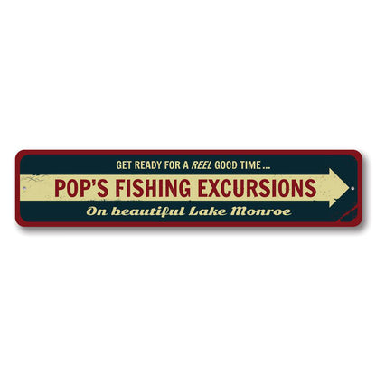 Fishing Excursions Metal Sign