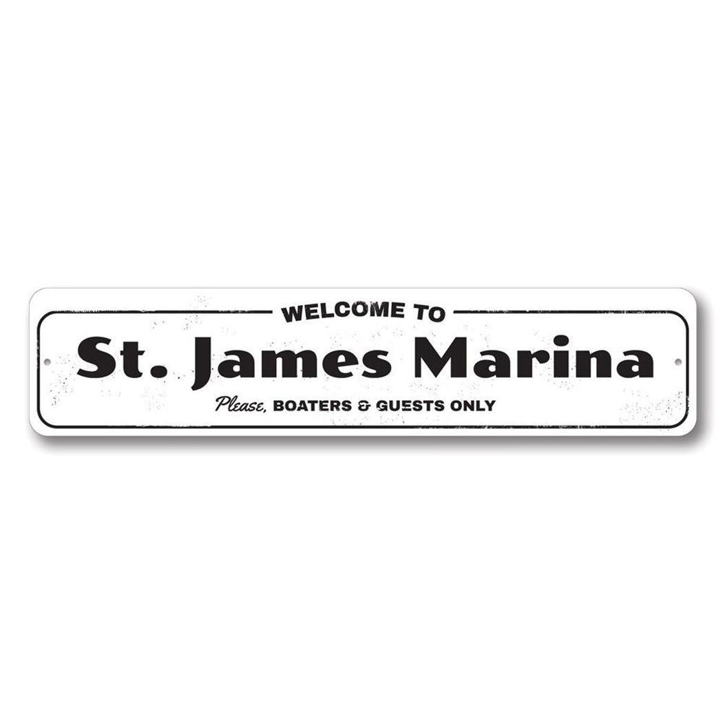 Welcome Marina Metal Sign