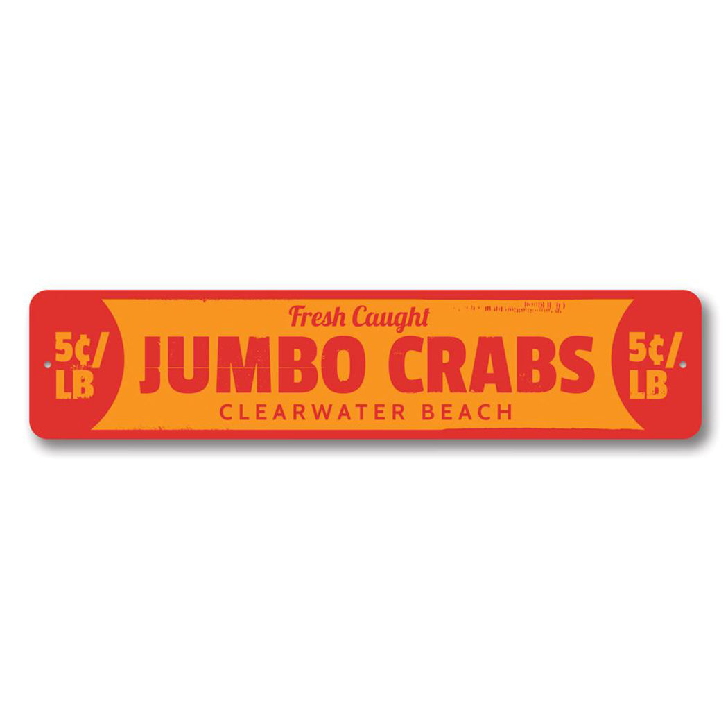 Jumbo Crabs Metal Sign