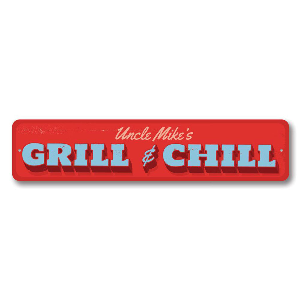 Grill & Chill Metal Sign