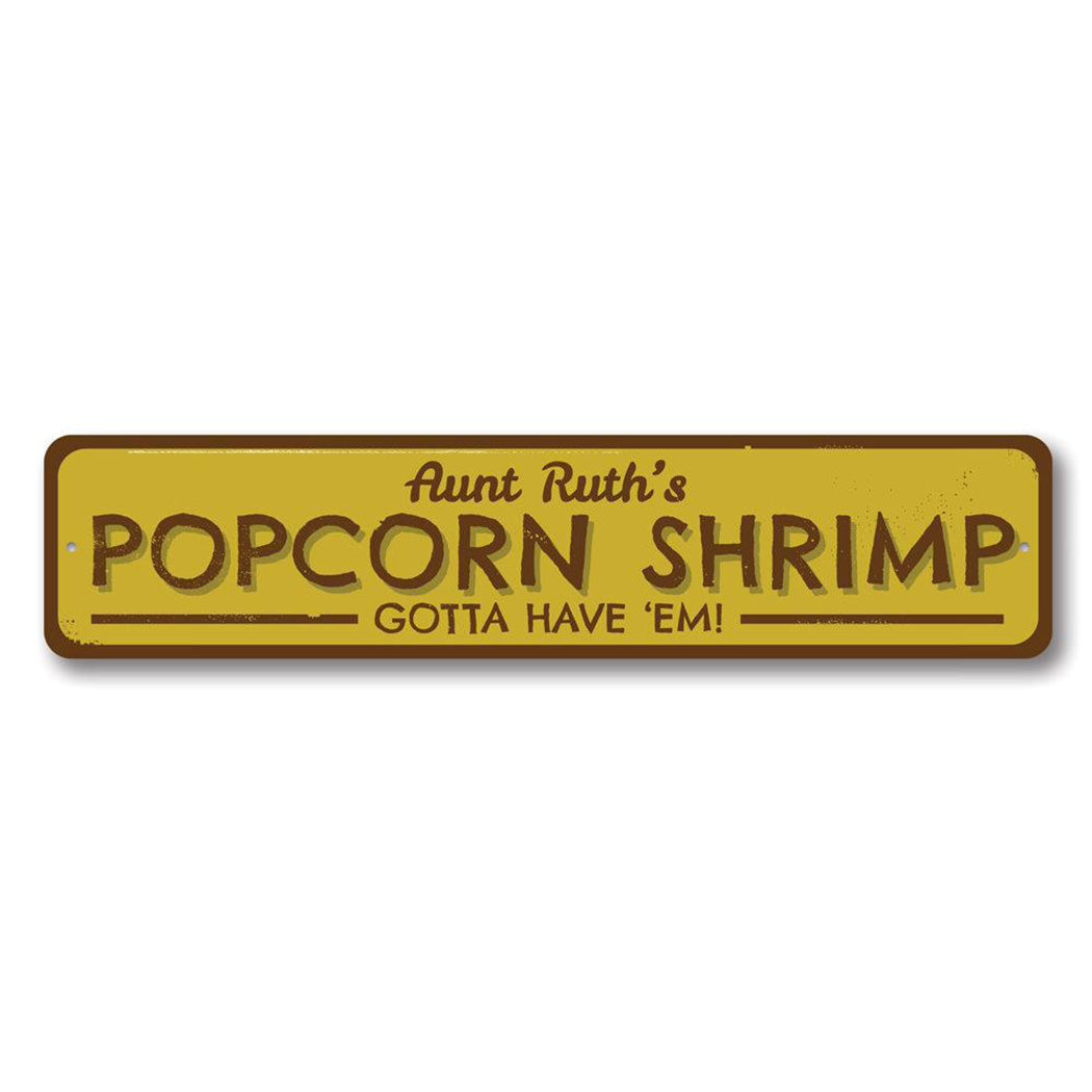 Popcorn Shrimp Metal Sign