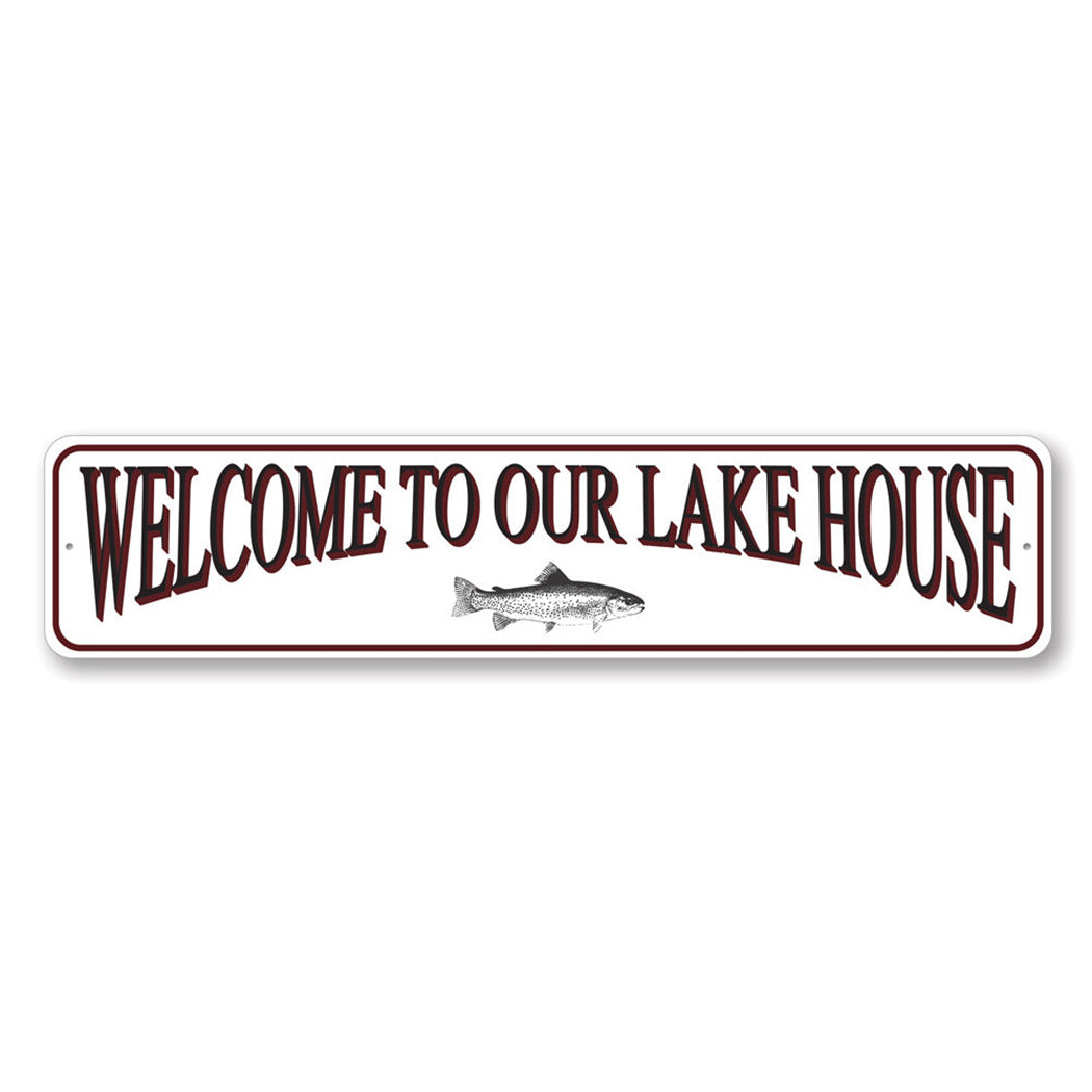 Welcome to Lake House Metal Sign