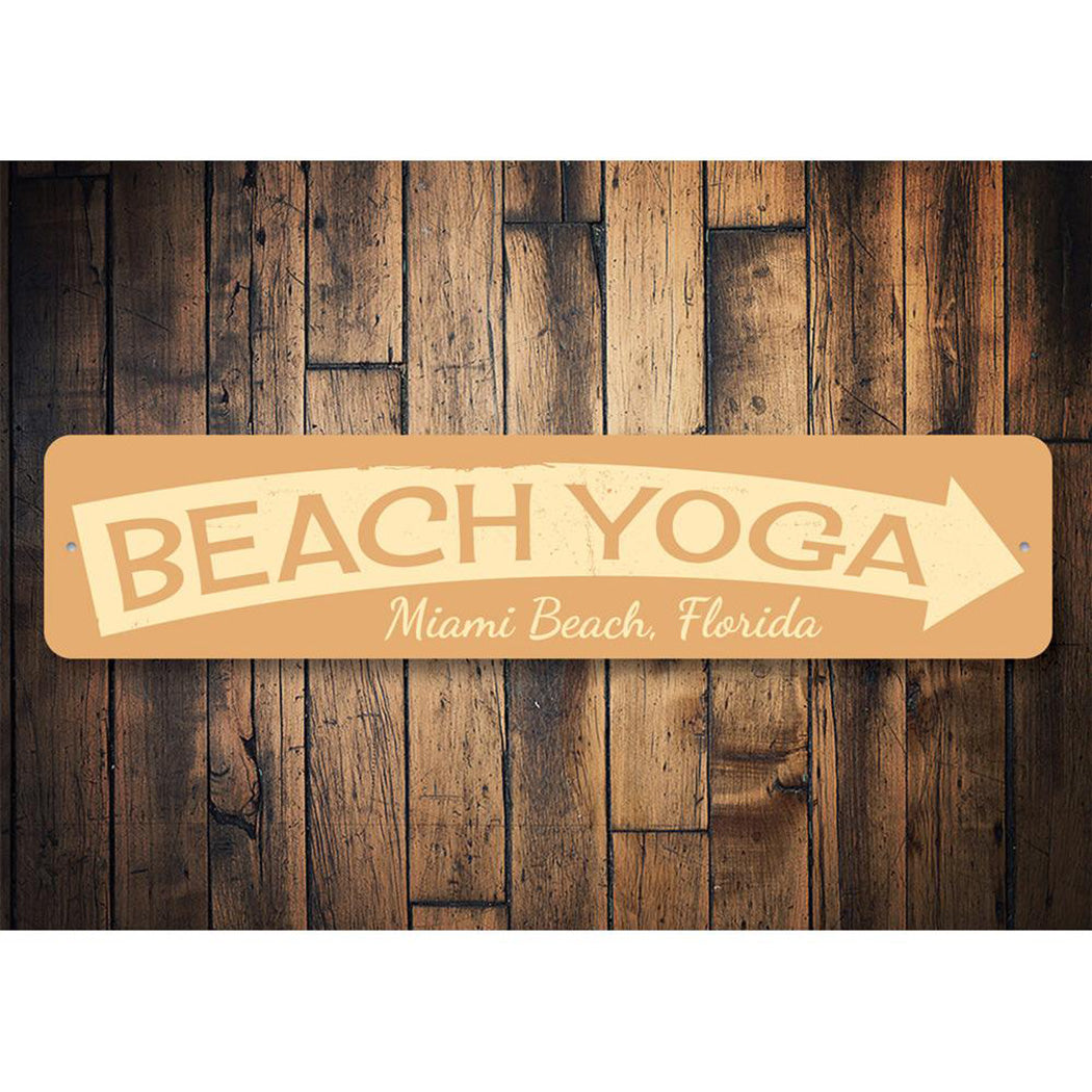 Beach Yoga Sign