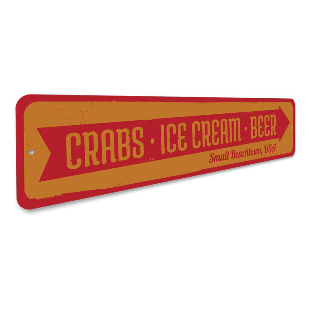 Crabs Ice Cream Beer Sign