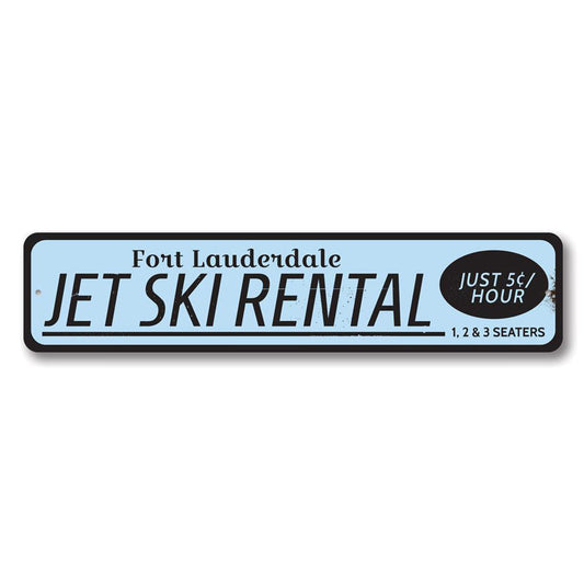 Jet Ski Rental Location Metal Sign
