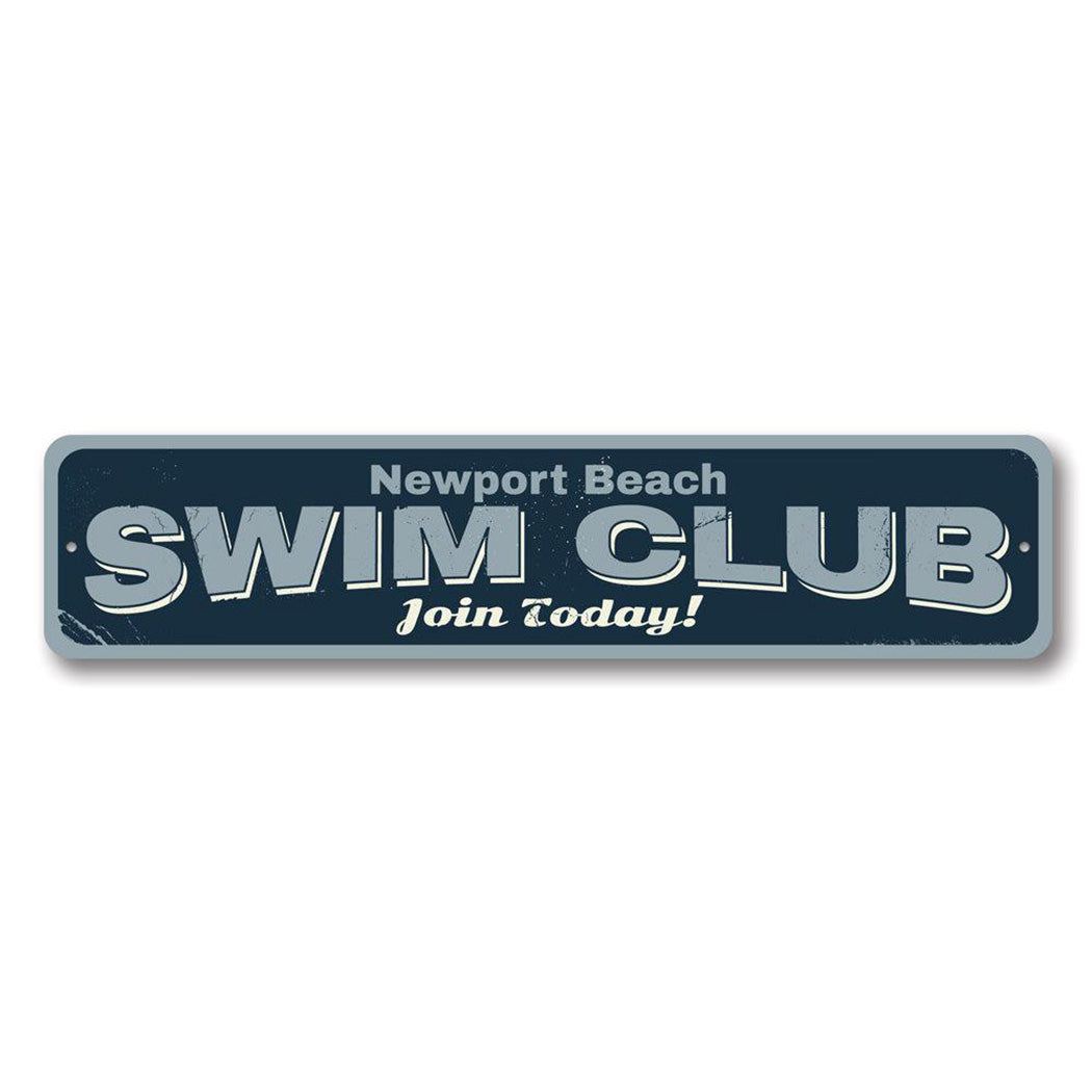 Swim Club Sign