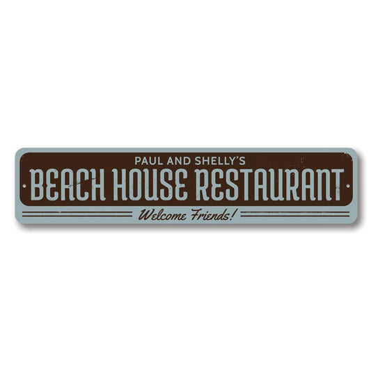 Beach House Restaurant Metal Sign