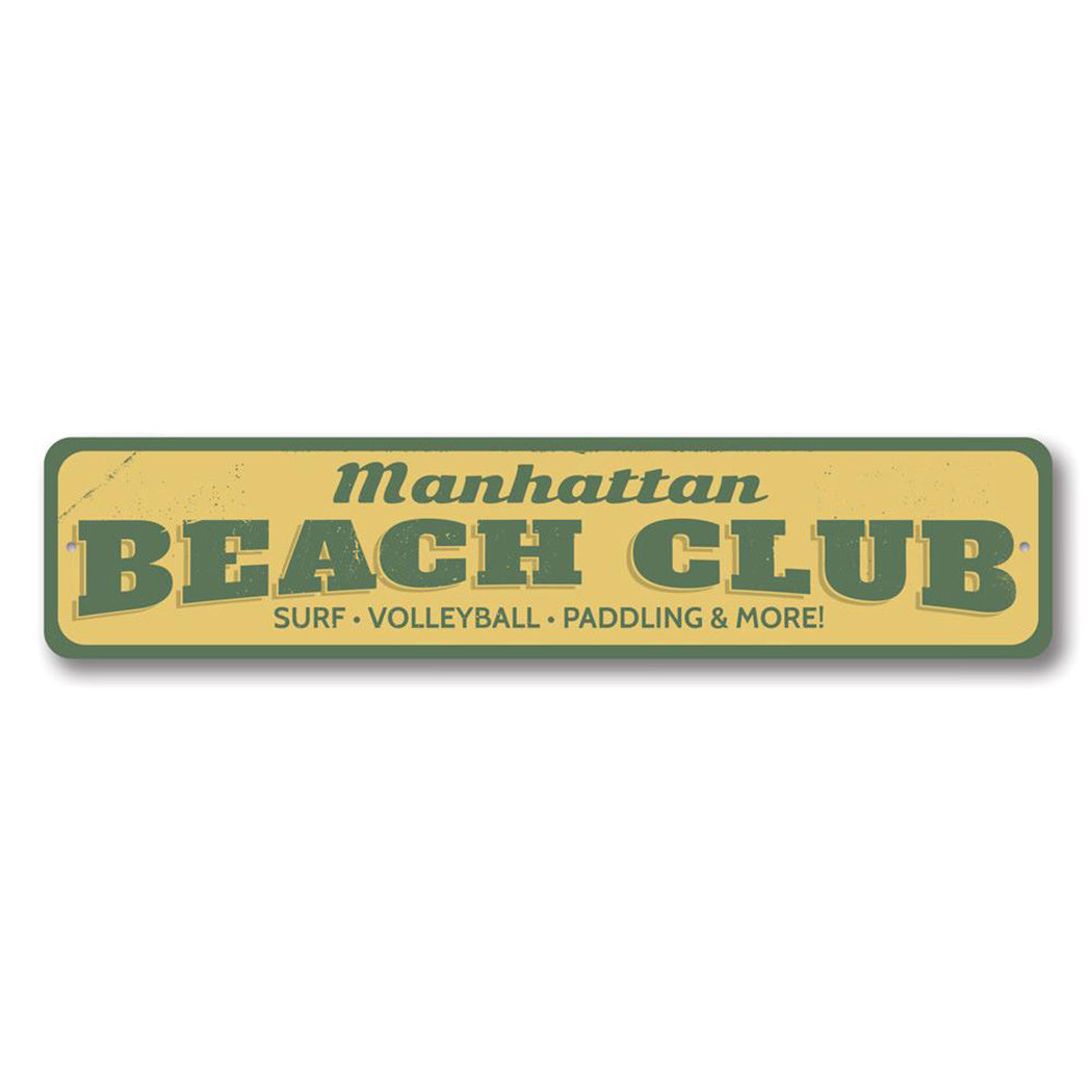 Beach Club Metal Sign