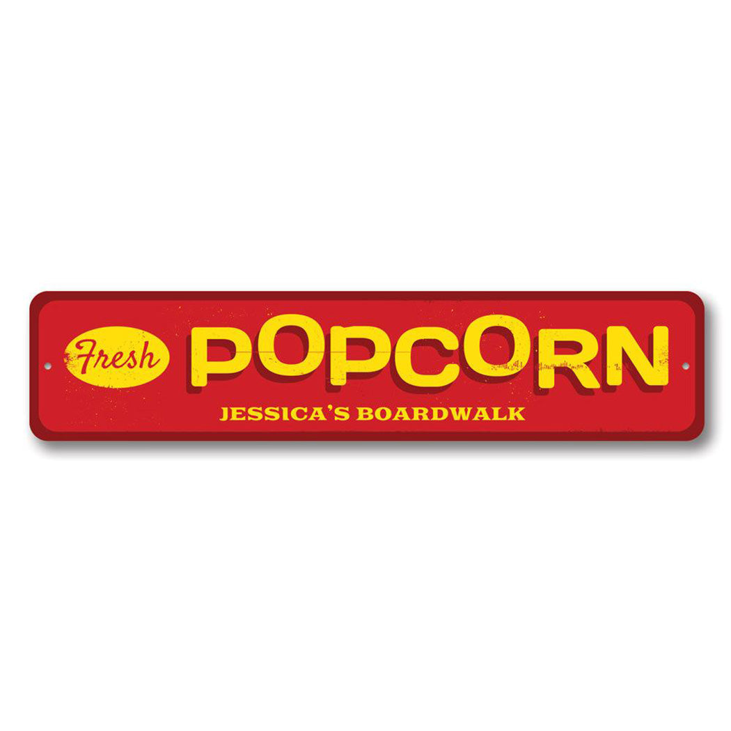 Fresh Popcorn Metal Sign
