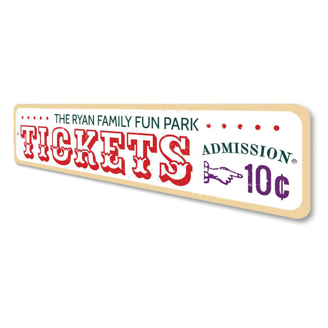 Fun Park Tickets Sign