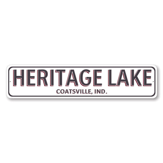 Lake House City State Metal Sign