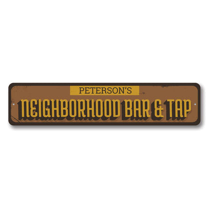 Neighborhood Bar & Tap Metal Sign