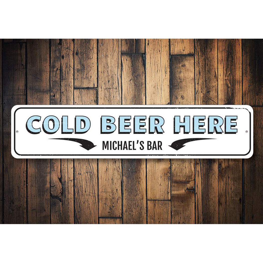 Vintage Cold Beer Here Sign