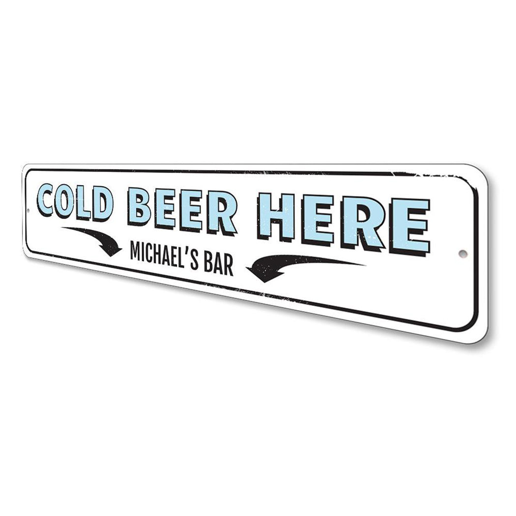 Vintage Cold Beer Here Sign