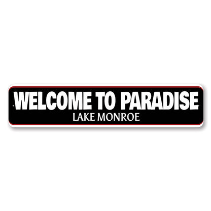 Welcome to Paradise Lake Metal Sign