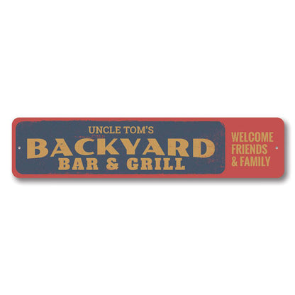 Backyard Bar & Grill Metal Sign