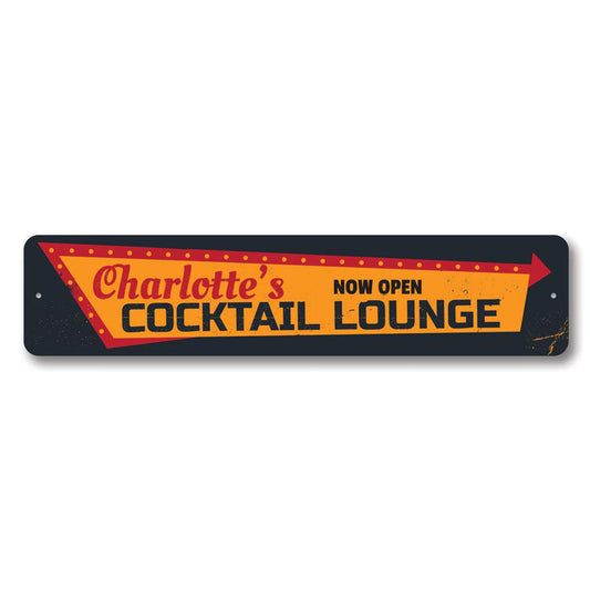 Cocktail Lounge Open Metal Sign