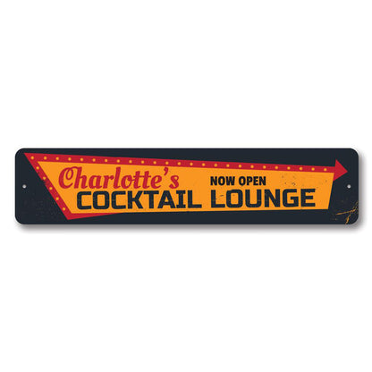 Cocktail Lounge Open Metal Sign