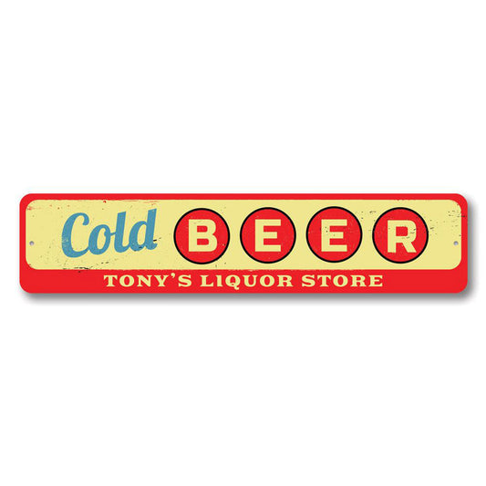 Cold Beer Metal Sign